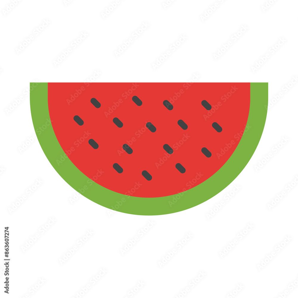 Watermelon Flat Icon Design Watermelon Flat Icon Design