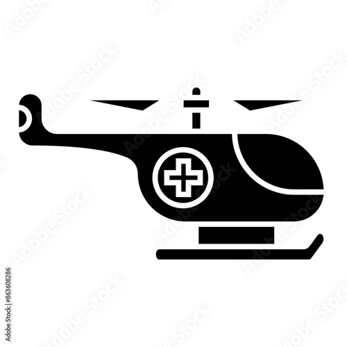 Air ambulance, medical helicopter icon