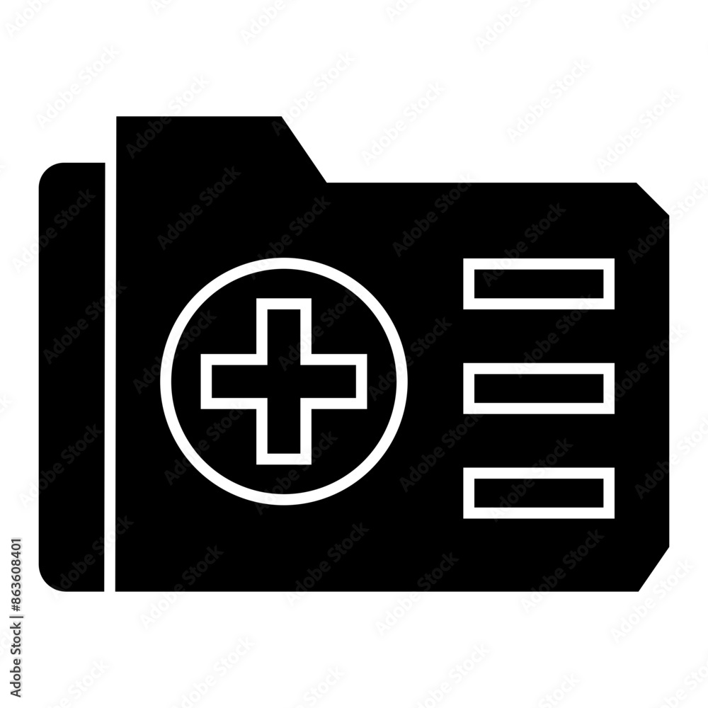 Health Record Folder Icon Vector Illustration Logo Template, can be used for many purposes Health Record Folder Icon Vector Illustration Logo Template, can be used for many purposes