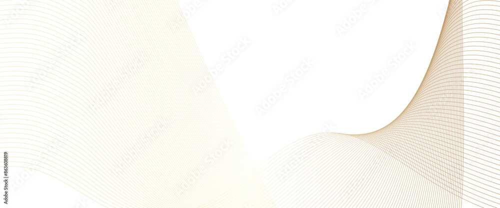 Vector blend line gold pattern with wavy stripes of the pattern of gold lines background, geometric white background with gold curved stripes.