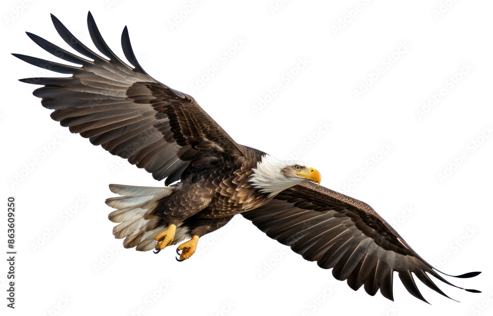 Naklejka premium PNG Bald eagle animal flying bird