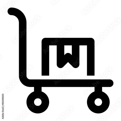 trolley, logistics, box, product, goods, warehouse outline icon