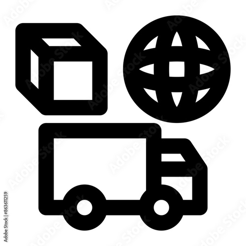 international logistics, global logistics, worldwide, international, logistics, freight, delivery outline icon