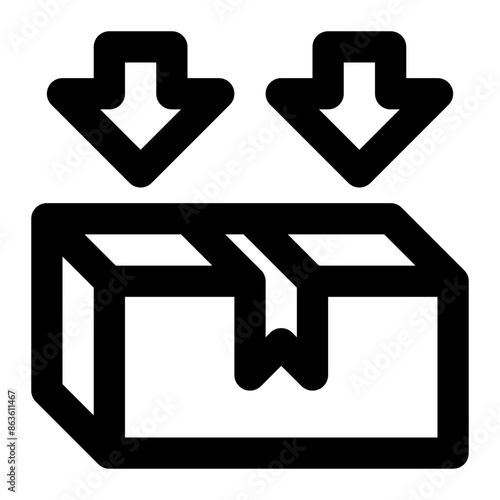 product import, incoming product, product in, demand, import, logistics, received outline icon