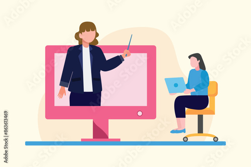 Skill and Training concept. Colored flat vector illustration isolated.