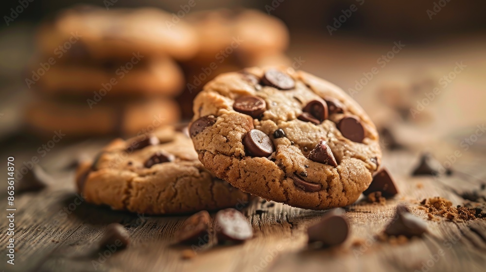 Selective focus background of cookie concept Selective focus background of cookie concept