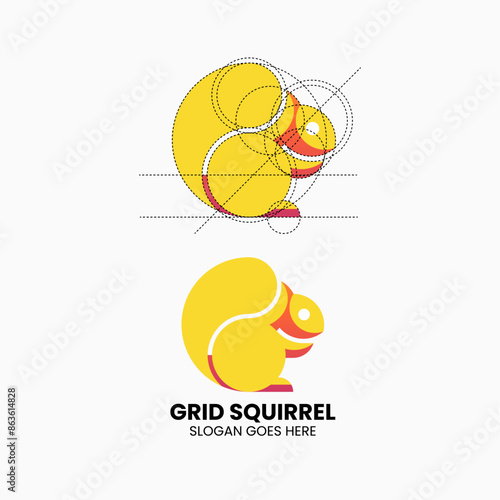 Vector Logo Illustration Squirrel Gradient Colorful Style