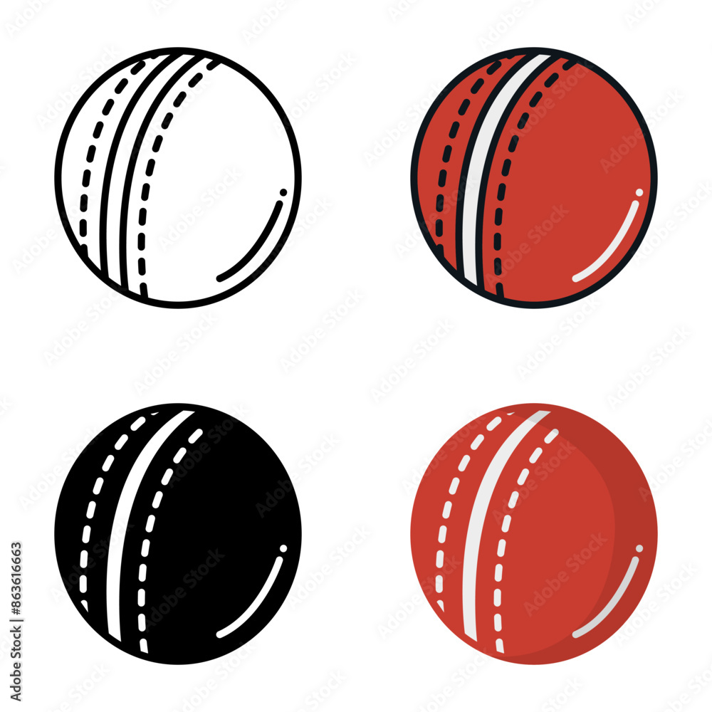 Cricket Ball icon represents the hard, leather ball used in the sport of cricket for bowling and batting. Cricket Ball icon represents the hard, leather ball used in the sport of cricket for bowling and batting.