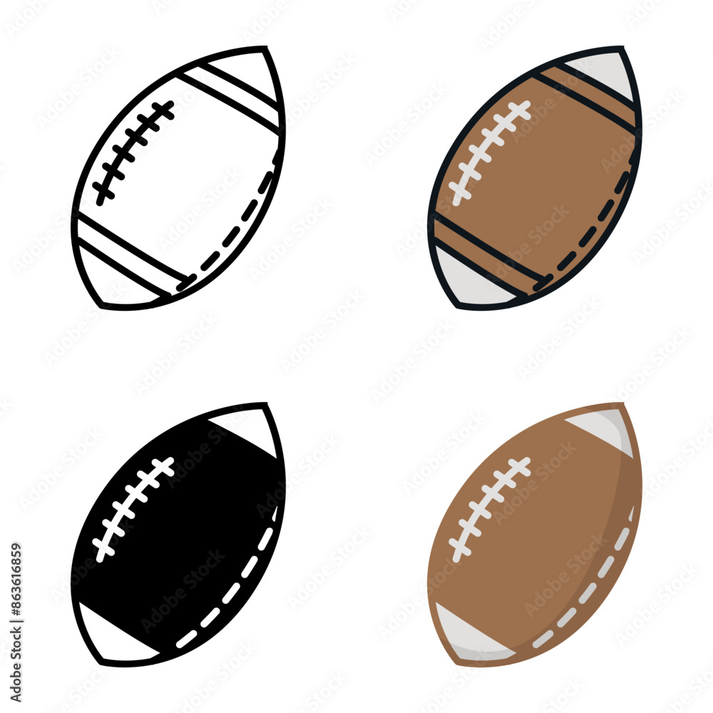 Rugby Ball icon represents the oval-shaped ball used in the sport of rugby for passing, kicking, and scoring. Rugby Ball icon represents the oval-shaped ball used in the sport of rugby for passing, kicking, and scoring.