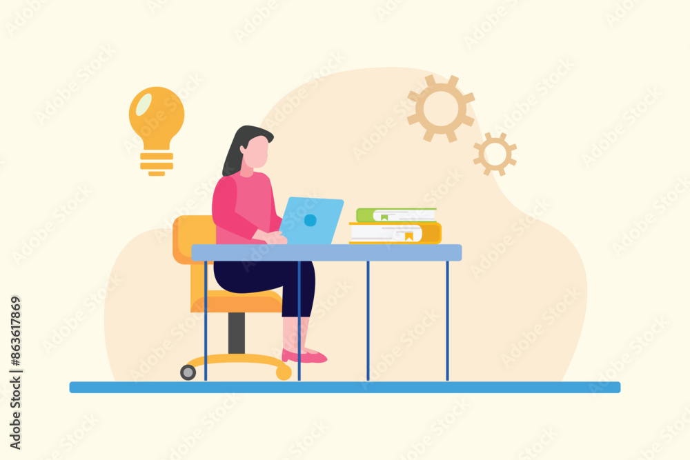Fototapeta premium Skill and Training concept. Colored flat vector illustration isolated.