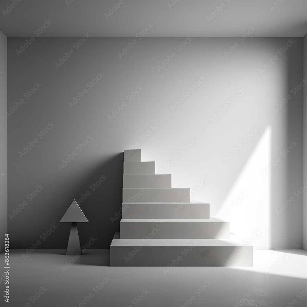 Obraz premium room with stairs leading up to the wall