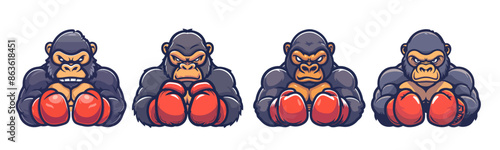 mascot of gorilla boxing for logo boxing team