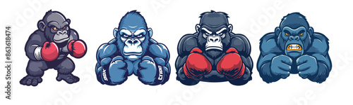 mascot of gorilla boxing for logo boxing team