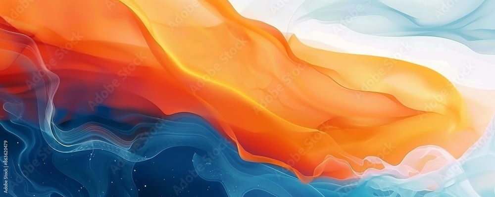 Abstract Orange Blue Swirling Waves Background Abstract Orange Blue Swirling Waves Background