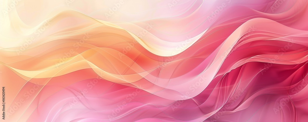 Abstract Pink and Yellow Wavy Lines Background Abstract Pink and Yellow Wavy Lines Background