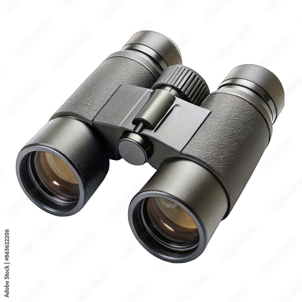 Black Compact Binoculars isolated on transparent background Black Compact Binoculars isolated on transparent background