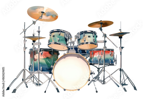 PNG Drum set drums percussion white background.