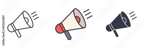 Megaphone Icon symbol vector illustration isolated on white background