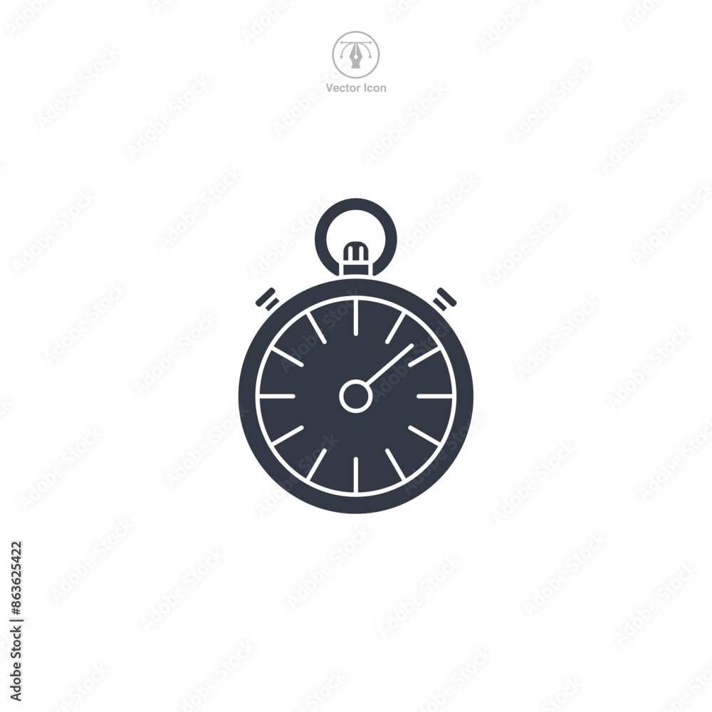 Stopwatch Icon symbol vector illustration isolated on white background Stopwatch Icon symbol vector illustration isolated on white background