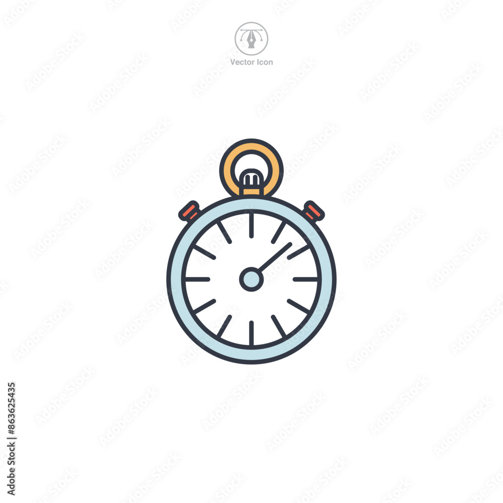 Stopwatch Icon symbol vector illustration isolated on white background Stopwatch Icon symbol vector illustration isolated on white background