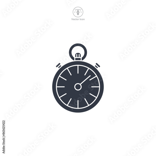 Stopwatch Icon symbol vector illustration isolated on white background
