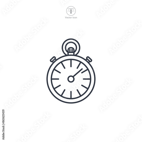 Stopwatch Icon symbol vector illustration isolated on white background