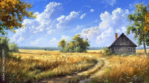 Summer landscape of the Polish countryside