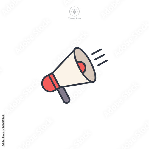 Megaphone Icon symbol vector illustration isolated on white background