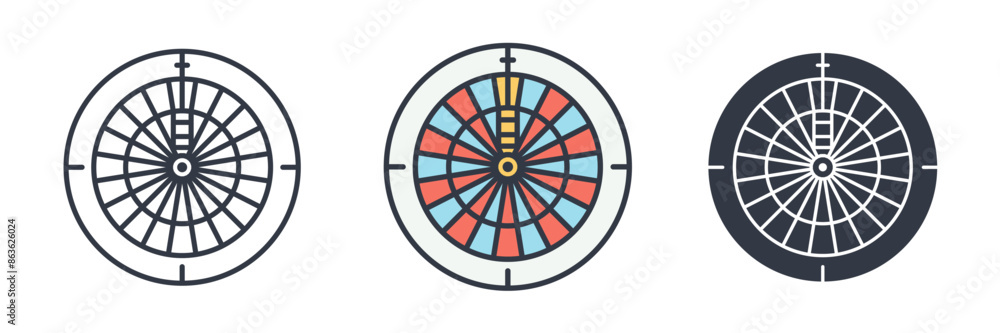 Target Dartboard Icon symbol vector illustration isolated on white background Target Dartboard Icon symbol vector illustration isolated on white background