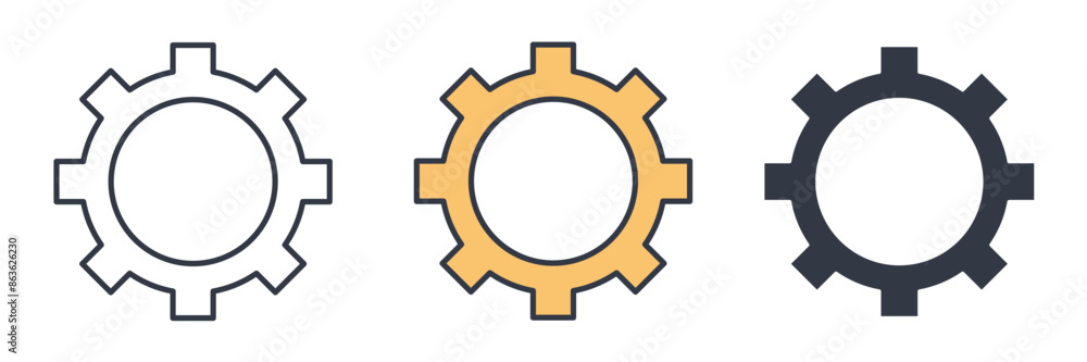 Gear Icon symbol vector illustration isolated on white background Gear Icon symbol vector illustration isolated on white background