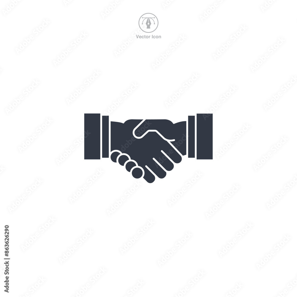 Handshake Icon symbol vector illustration isolated on white background Handshake Icon symbol vector illustration isolated on white background