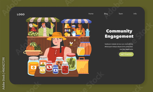 Farm Life. Flat Vector Illustration