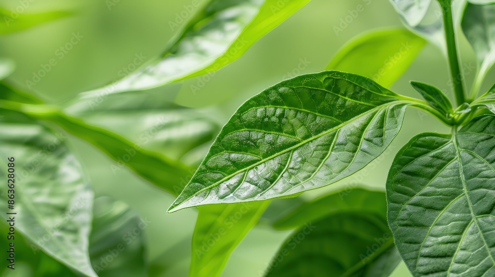 Close-up Photograph Showcasing a Single Green Leaf with Water Droplets Close-up Photograph Showcasing a Single Green Leaf with Water Droplets