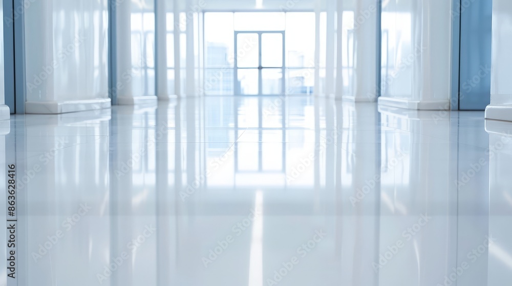 Fototapeta premium Serene Minimalist Hallway Bathed in Sunlight