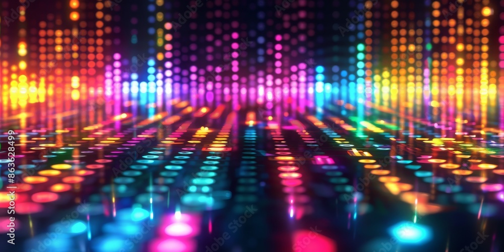 Futuristic UHD 4K Sharp Focus design showcasing colorful data transfer patterns in a business technology setting Futuristic UHD 4K Sharp Focus design showcasing colorful data transfer patterns in a business technology setting