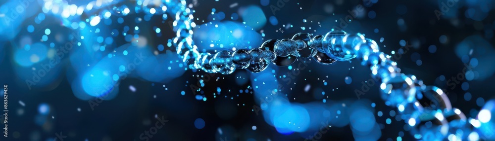 3D illustration of a DNA strand, biotechnology, intricate details, blue tones, high resolution 3D illustration of a DNA strand, biotechnology, intricate details, blue tones, high resolution