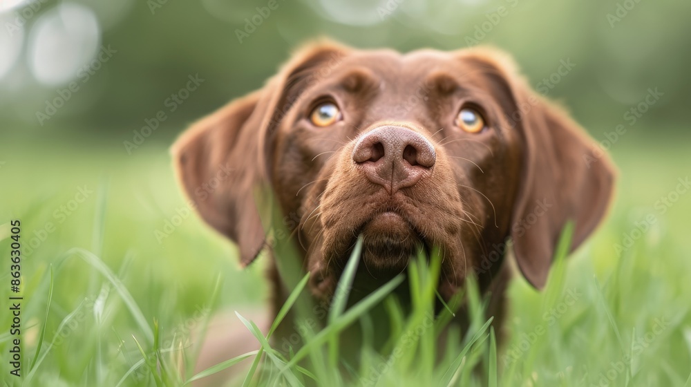 Serene Outdoor Scene with Brown Dog in Singapore's Bukit Batok Serene Outdoor Scene with Brown Dog in Singapore's Bukit Batok