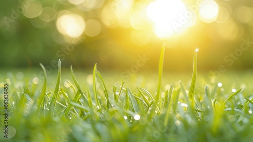 Refreshing Rainfall - Glistening Grass in Close-Up Shots © Volodymyr Skurtul