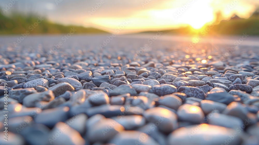 Obraz premium Gray Stones Illuminated by Sunlight on a Blurred Background