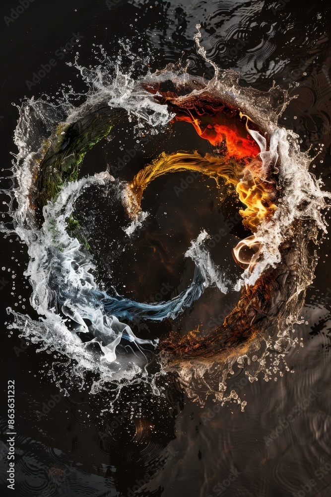 The four elements of nature in a breathtaking creative design