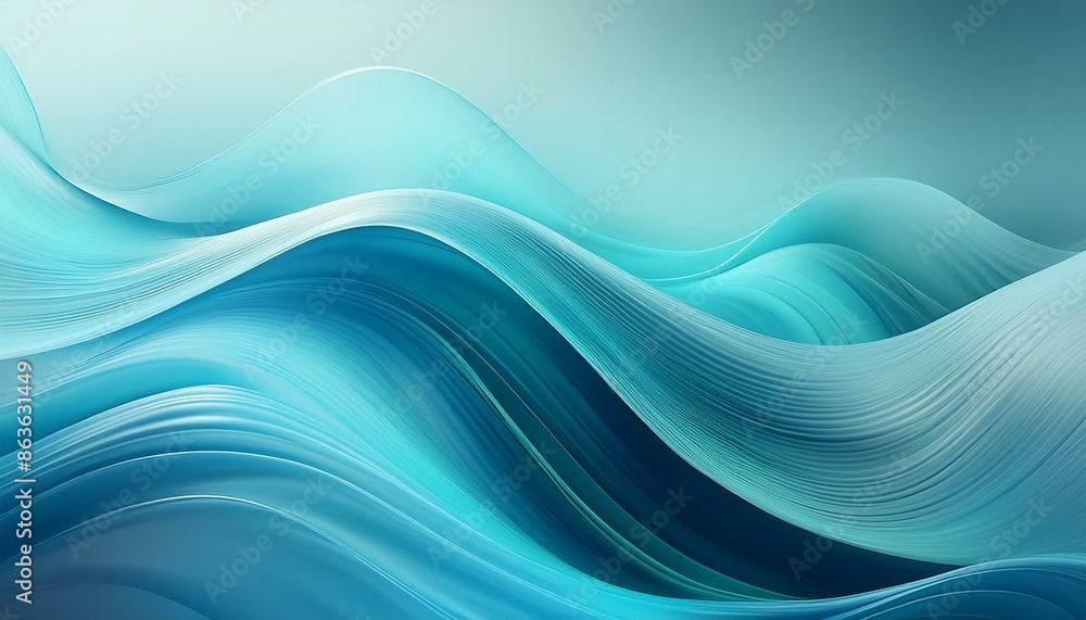 Tranquil Motion: Blurred Blue and Turquoise Flowing Waves Tranquil Motion: Blurred Blue and Turquoise Flowing Waves