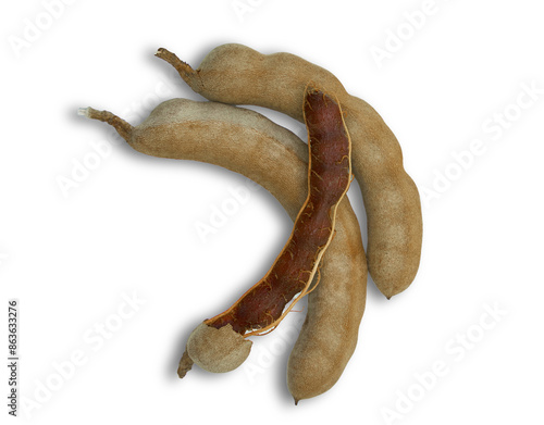 Принти на полотні tamarind fruit ripe  isolated on white background