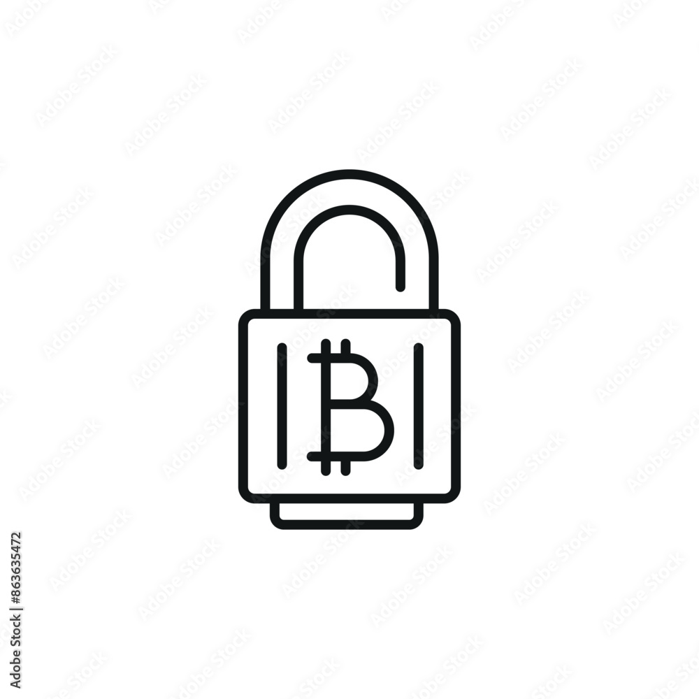 Bitcoin security lock icon. Simple Bitcoin security lock icon for social media, app, and web design. Vector illustration Bitcoin security lock icon. Simple Bitcoin security lock icon for social media, app, and web design. Vector illustration