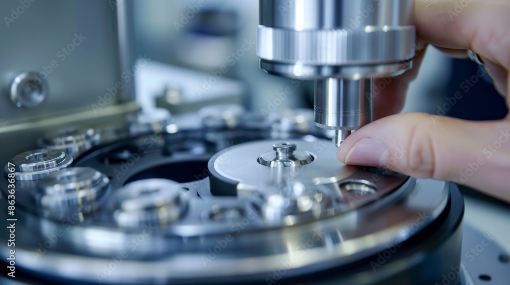 Precision in Motion Scientist Adjusting Instrument with Expertise and Precision Precision in Motion Scientist Adjusting Instrument with Expertise and Precision