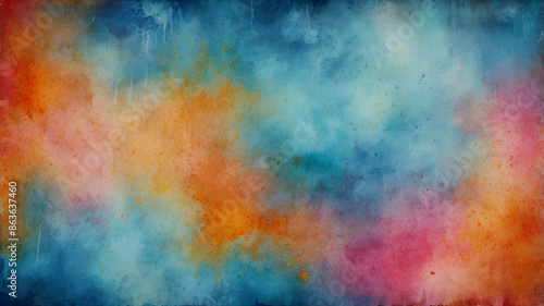 Watercolor background with a blue and orange background,Colorful Gradient  Background Curves Background 3D Spline Texture Gradient Background.