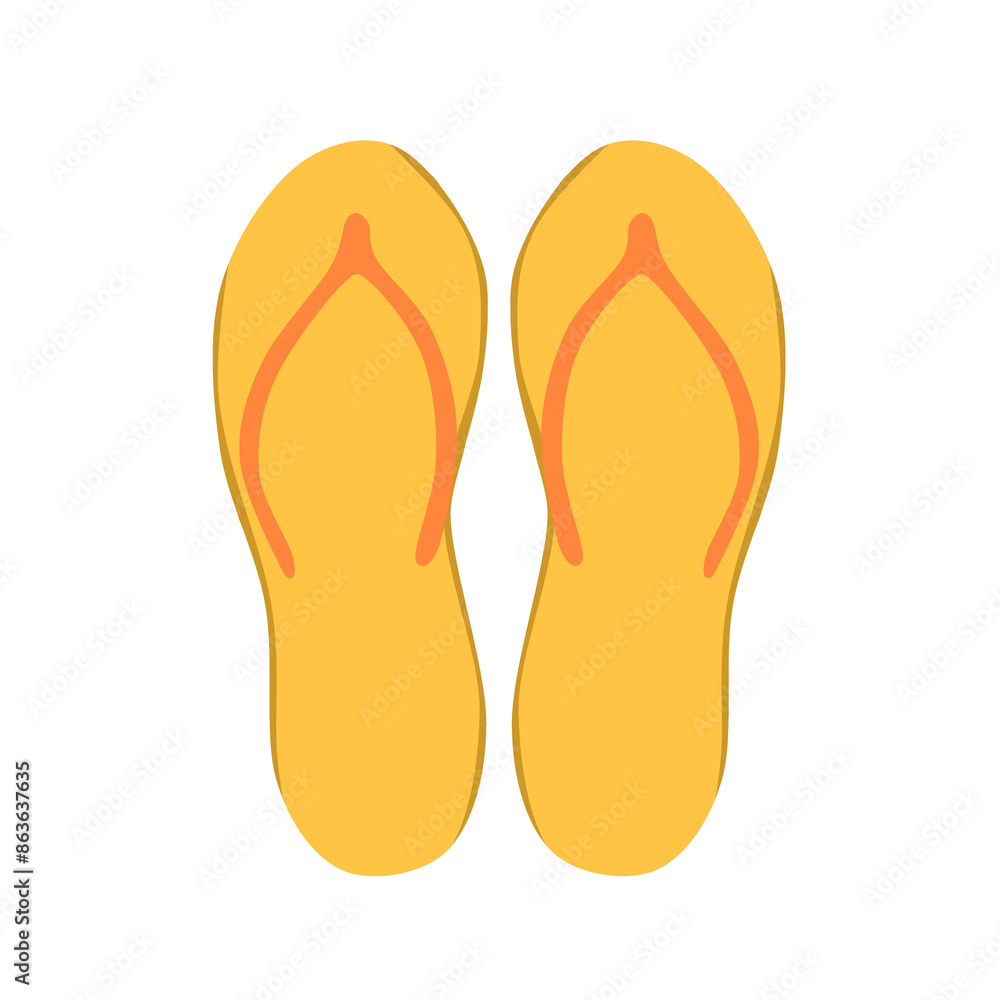 Doodle sandal slip beach cute footwear summer illustration simple draw that can be used for social media, sticker, wallpaper, e.t.c with orange yellow colors Doodle sandal slip beach cute footwear summer illustration simple draw that can be used for social media, sticker, wallpaper, e.t.c with orange yellow colors