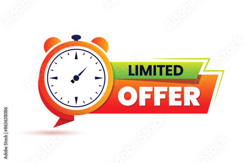 Limited Offer Label With smart Watch Icon
