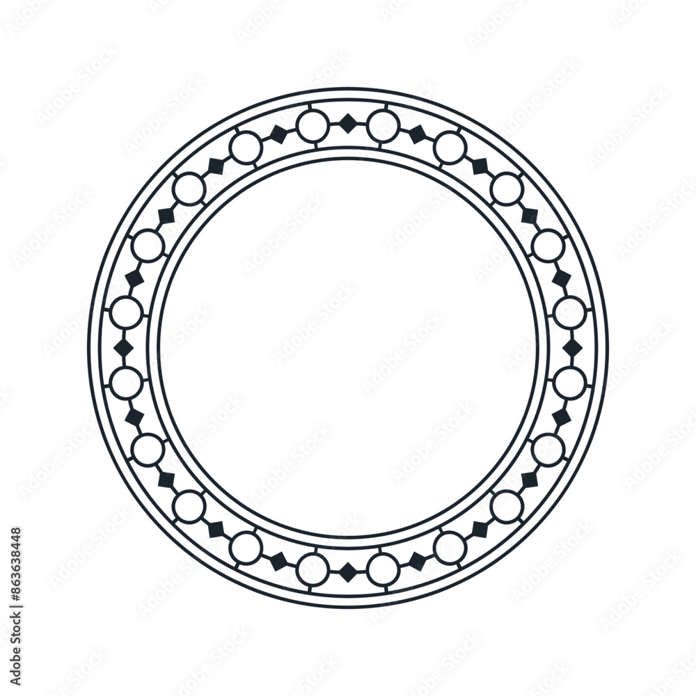 Naklejka premium Ornamental pattern design circle frame. Ornamental Circular Knot Pattern. Border pattern design