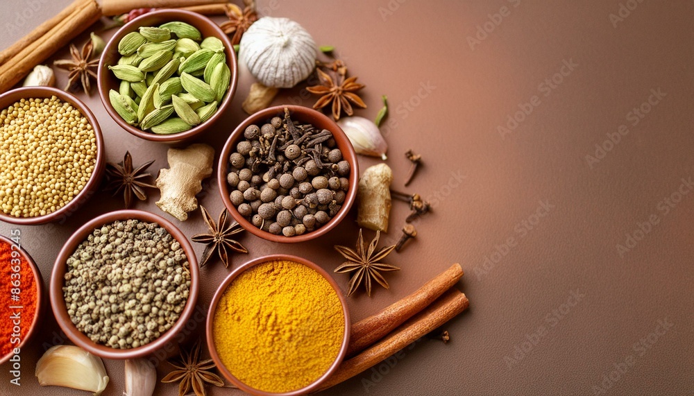 Indian Various spices and herbs for cooking Indian Various spices and herbs for cooking