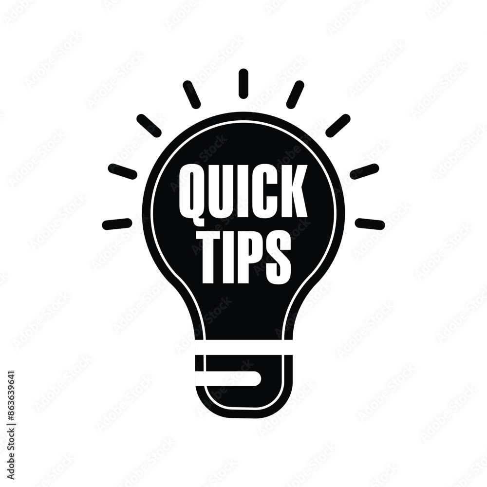 Vector quick tips black icon and white background
Vector quick tips black icon and white background